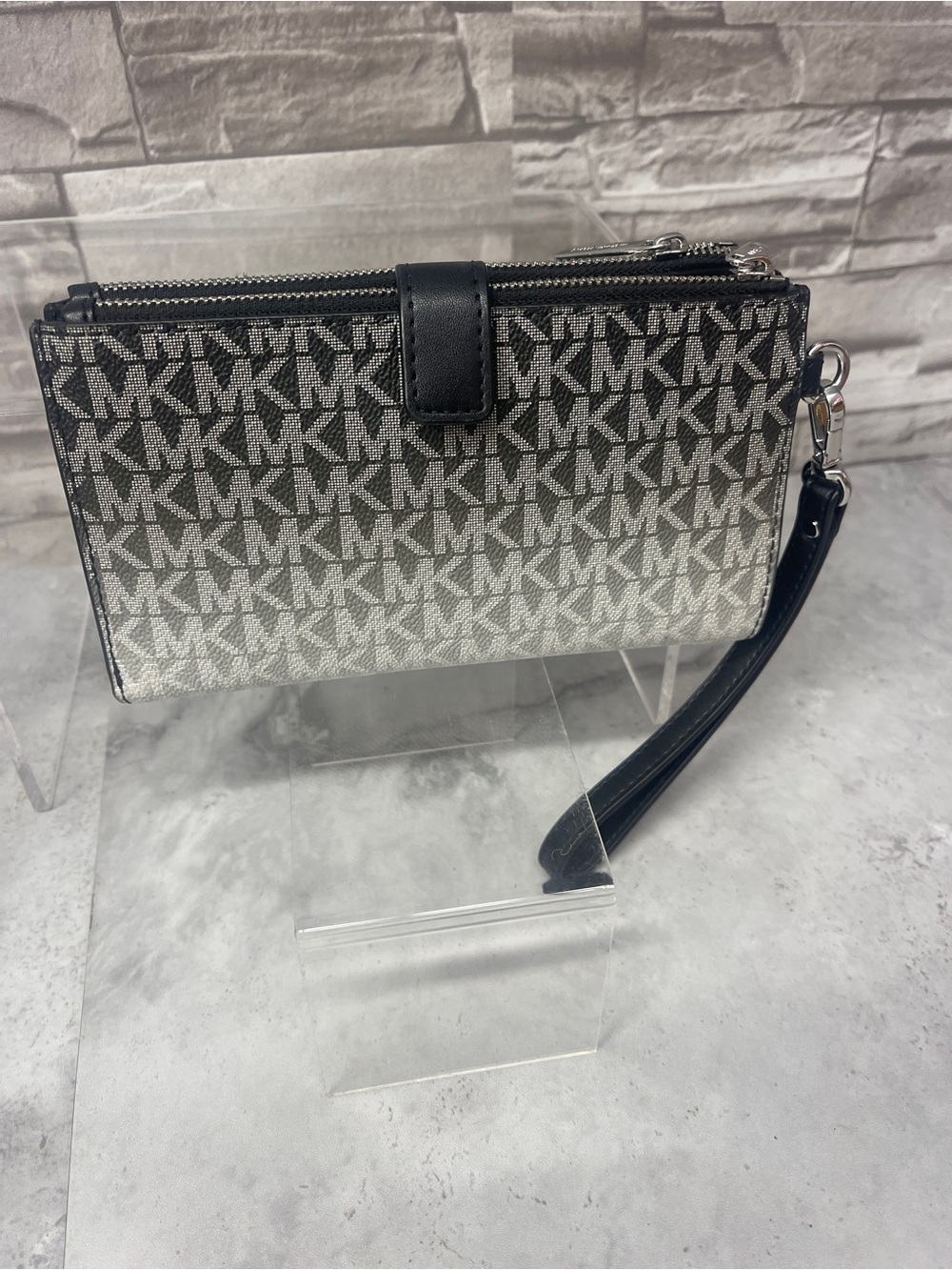 Michael Kors Sheila Medium Signature Logo Satchel & Matching Wallet Black Ombre - Picture 10 of 12